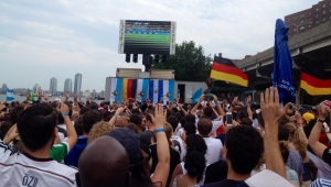 The German festival along the East River during the 2014 World Cup Final